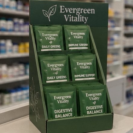 Customized display boxes for supplements and wellness
