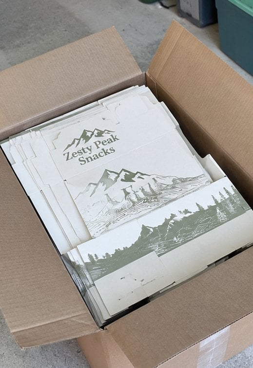 Display boxes with logo — customer photo