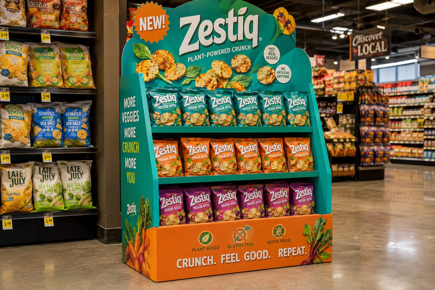 Custom floor display stands for a consumer brand product launch
