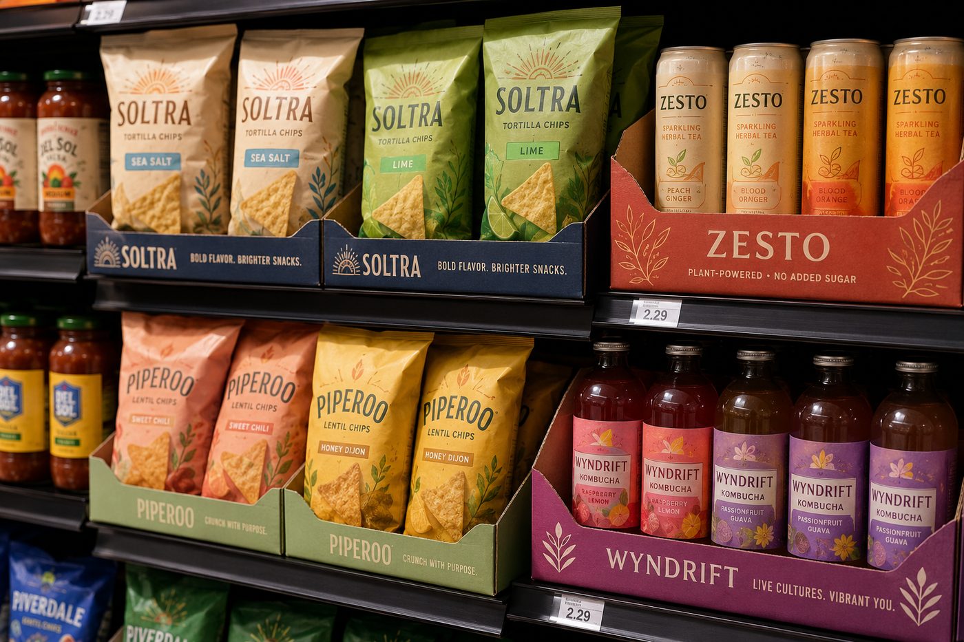 Custom PDQ shelf trays for a food and beverage brand